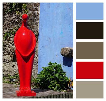 Art Red Modern Unusual Contemporary Exposure Museum Man Statue Artist Plastic Art Image